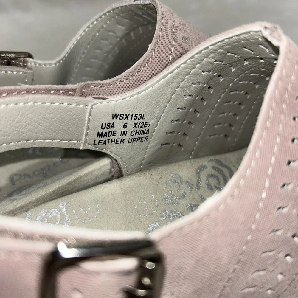 Size 6 X-Wide Propét Women's‎ Marlo Espadrille Wedge Sandal, Pink Blush